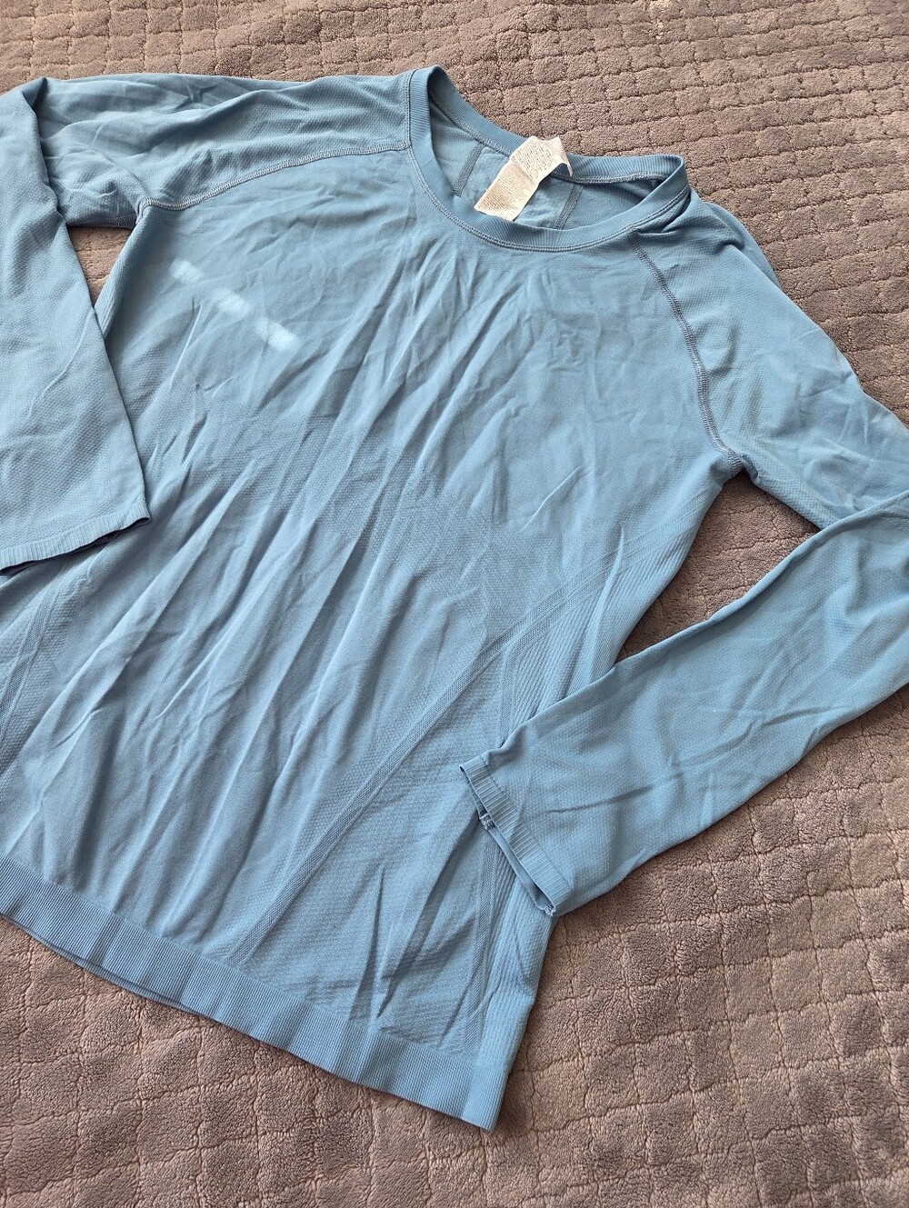 Athleta Speedlight Seamless Long Sleeve Workout Top - Blue - Women's XL